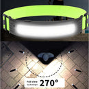 COB Sensor Headlight Built in Battery Fishing Headlamp Rechargeable 6 Modes Head Torch Outdoor Camping Flashlight