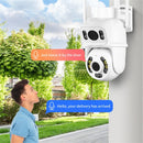 Guudgo 6MP HD 5X Zoom Dual Lens Security Camera WIFI PTZ IP66 Waterproof Night Vision 2-Way Audio Surveillance CCTV Cameras ICSEE APP Outdoor Camera