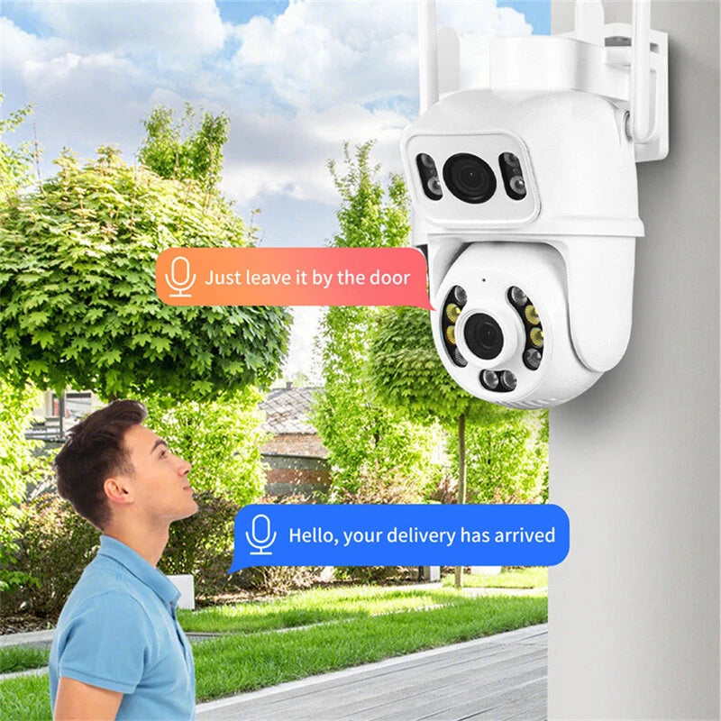 Guudgo 6MP HD 5X Zoom Dual Lens Security Camera WIFI PTZ IP66 Waterproof Night Vision 2-Way Audio Surveillance CCTV Cameras ICSEE APP Outdoor Camera