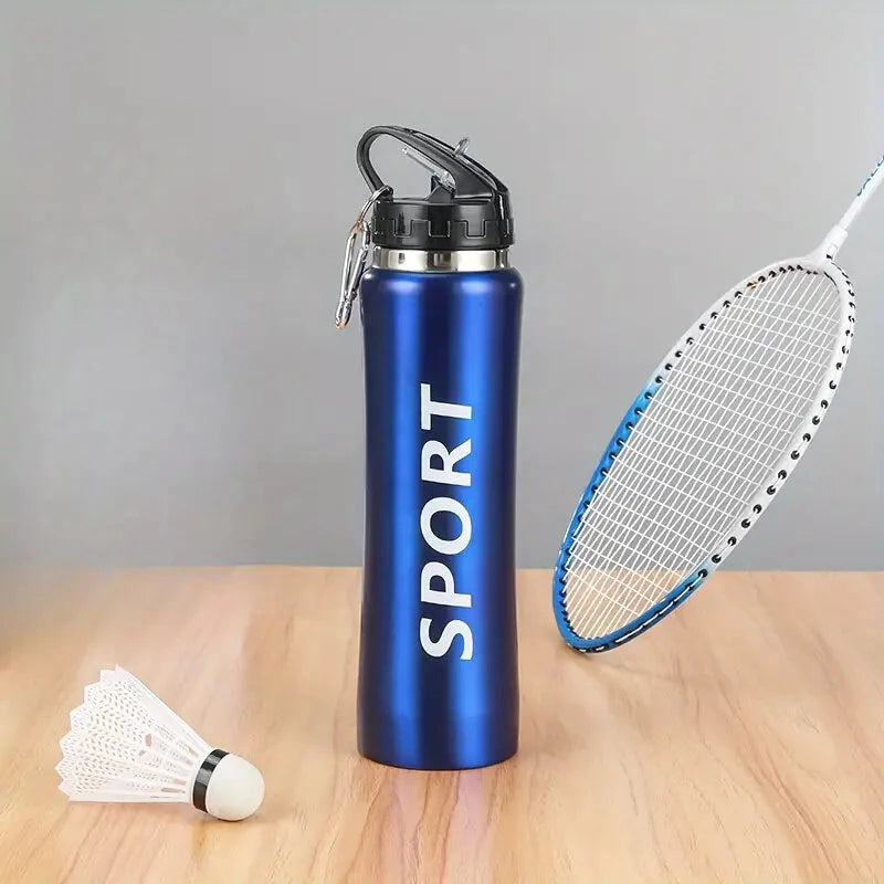 IPRee 600ml Double Wall Stainless Steel Insulated Sports Water Bottle, Leakproof Portable Vacuum Flask for Outdoor Hiking