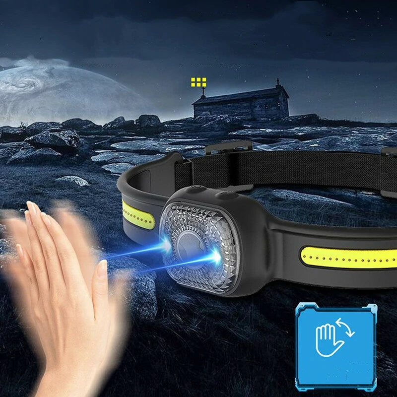 600 Lumens XPG+COB LED Headlamps USB Rechargeable  Headlight With Safety Light Waterproof Portable Head Lamp For Cycling Fishing Working Searching