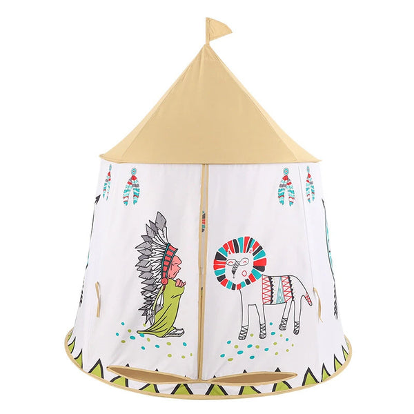 IPRee Indian Portable Play Kids Tent Indian Tent Yurt Children Indoor Outdoor Ocean Ball Pool Game Tent Castle Room House Toy