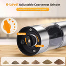 Stainless Steel Electric Pepper Grinder Set Rechargeable 95ML Pepper Grinder Set Sea Salt Grinder Electric Black White Pepper Grinder Bottle