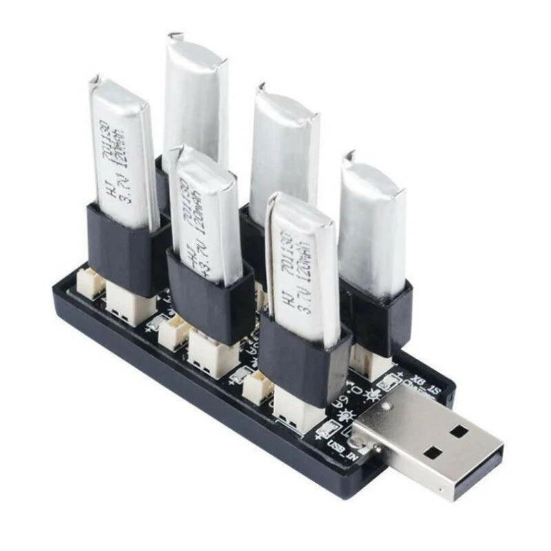 1S 6CH USB Charger 3.7V/4.2V 3.8V/4.35V Charging Hub Board PH1.25 Ph2.0 Adapter for RC Drone Quadcopter Lipo LIHV Battery