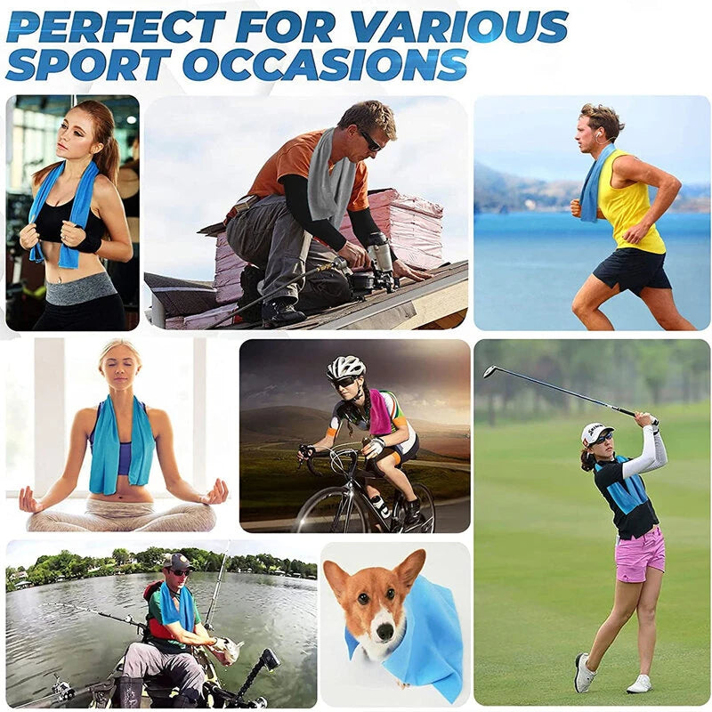 KALOAD Portable Summer Sport Ice Towels Wipe Sweat Quick Drying Cool Cloth for Gym Outdoor Swimming Yoga Running