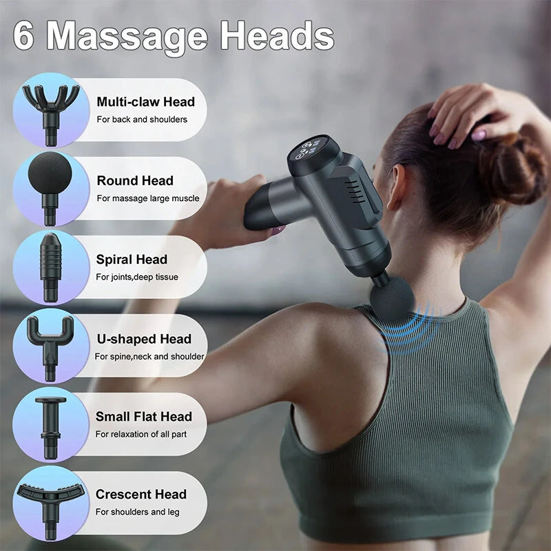 Konka A2 Massage Gun 8 Message Heads 99 Adjustable Gears Fascia Gun Brushed Motor 1500mAh Battery