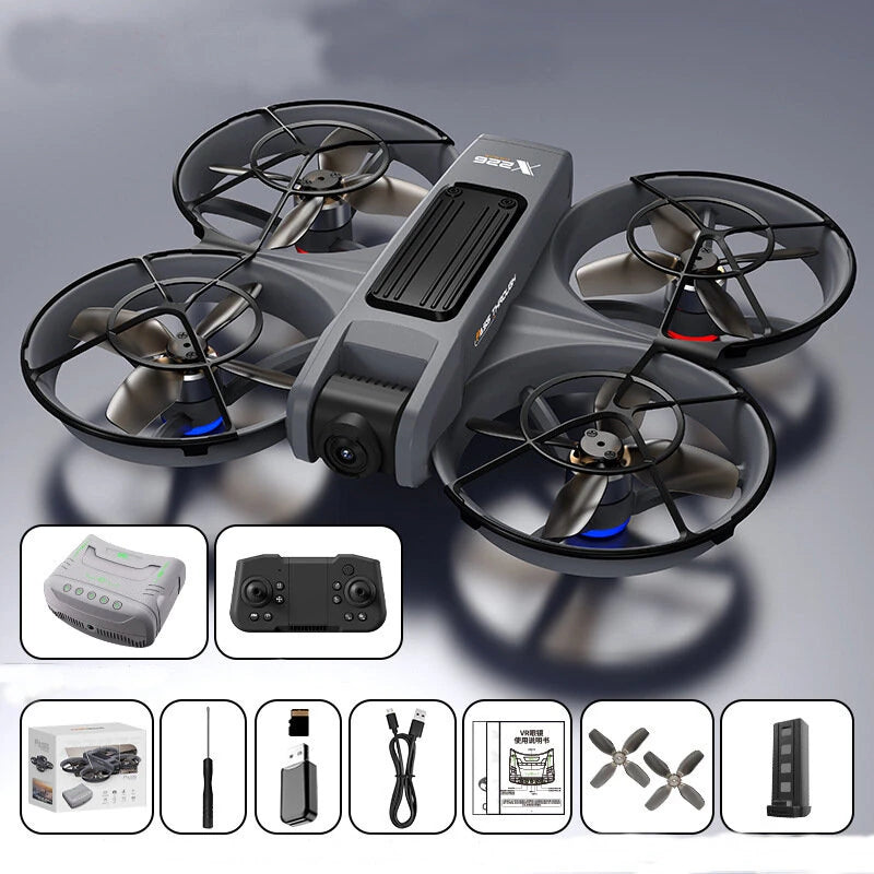 X226 WiFi FPV with Goggles Glasses / 5.9inch LCD Screen Controller HD Dual Camera Electrically Adjustable Optical Flow Hover Circle Protection LED Light Brushless 2.4G 4CH 6-Axis Remote Control Toys RC Drone Quadcopter RTF