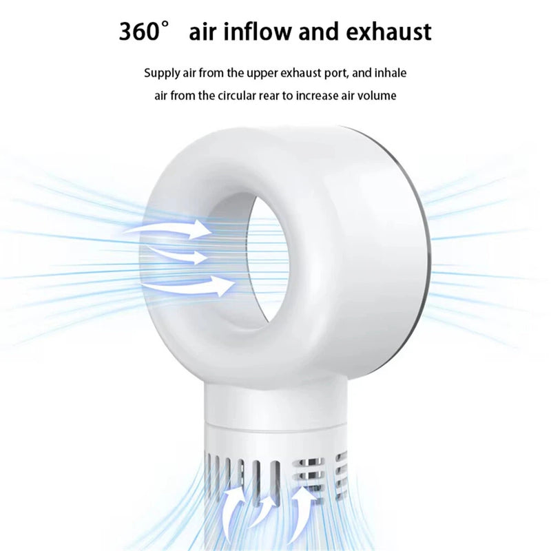 Tevorex Cooling Bladeless Fan USB Rechargeable Personal Fan 100 Speeds Adjustable Desk Fan Gifts for Women Men Travel/Camping/Outdoor