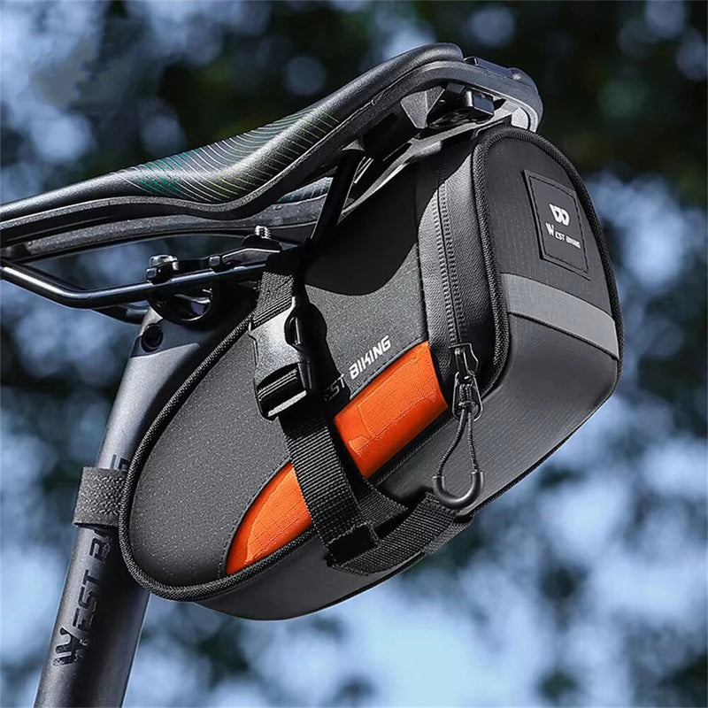 WEST BIKING 1.2L Reflective Portable Hangable Tail Light Bike Bag Mini Ultralight Waterproof Riding Bag for MTB Road Cycling
