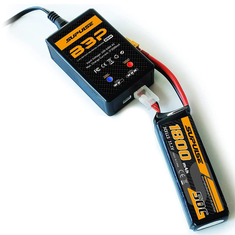 SUPULSE B3P AC 100-240V 2000mA 25W Lipo Battery Balance Charger for 2S 7.4V 3S 11.1V Lipo Battery