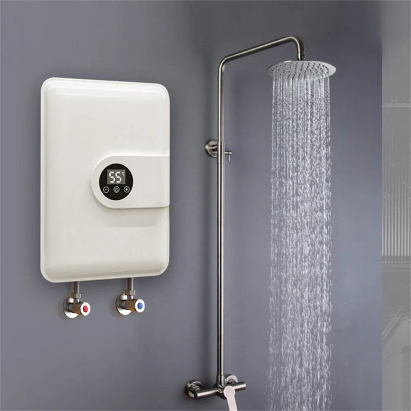 Tevorex 5500W 220V  Instant Water Heater with Shower Head Portable Electric Heater with LED Touch  Screen for Bathroom & Home