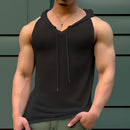 NCERUN Mens Tank Top Mesh Hooded See-Through Comfort Breathable Tanks