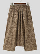 INCERUN Men Pant Ethnic Print Low Rise Long Pant Loose Fit Mens Elastic Streetwear Pants with Side Pockets S-5XL