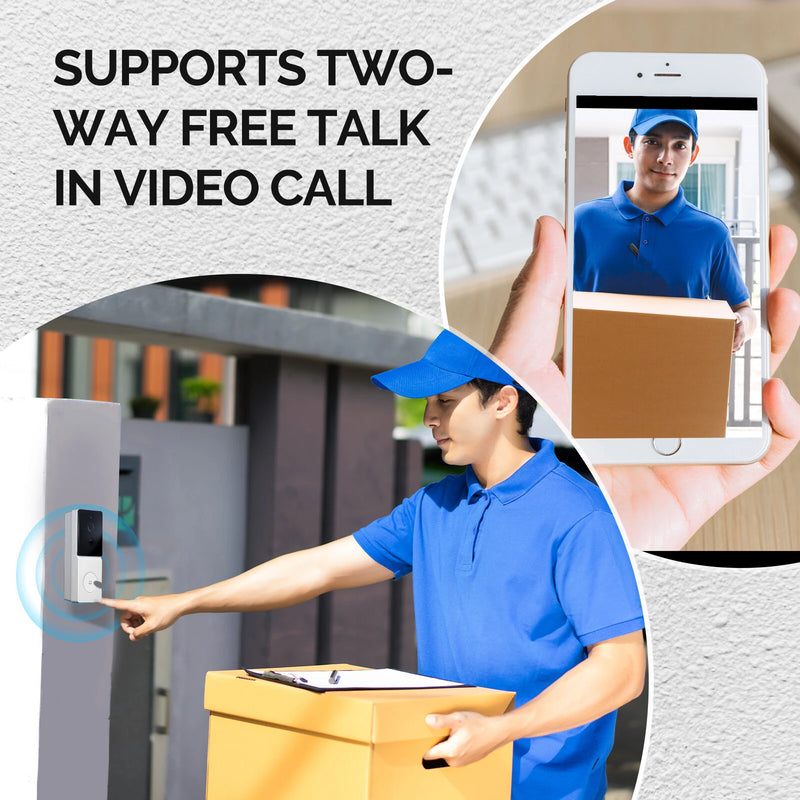 MoesHouse Tuya Smart WiFi Video Doorbell 1080P HD 140 Wide Angle Motion Detection 2-Way Audio IP65 Waterproof 5000mAh Battery Alexa Cloud SD Storage Wireless Chime Visual Door Bell