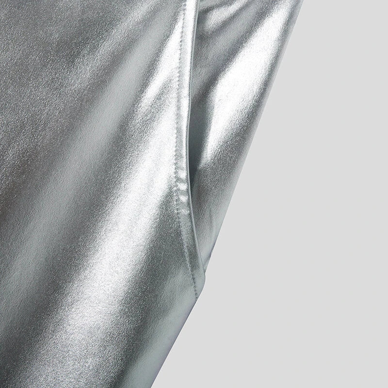 INCERUN Men Shiny Pant with Pockets Party Nightclub Style Pantalons Men's Coated Shiny Elastic Trousers Fashion Personalized Male Long Pants S-5XL