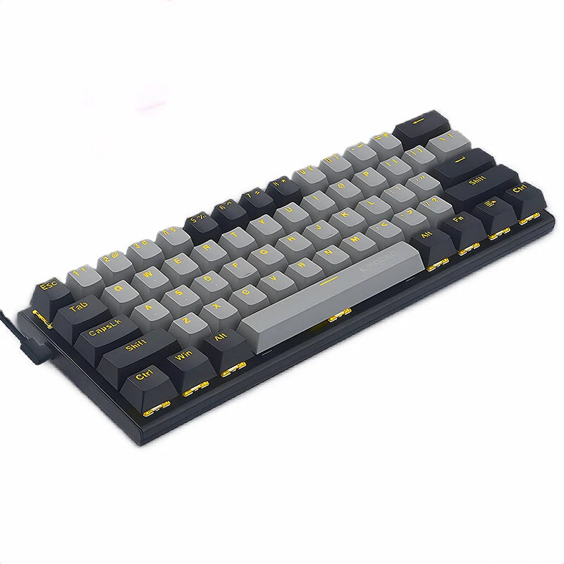 E-YOOSO Z-11 61 Keys Wired Mechanical Gaming Keyboard Hot Swappable Blue/Red Switch Type-C Detachable Wired Cable 60% Layout Gaming Keyboard