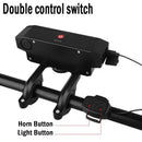 Cansses 3 in 1 4000mAh Battery Bike Headlight 6 Light Modes USB Fast Charging Waterproof Power Bank Phone Bicycle Front Light with 130db Horn for Night Cycling