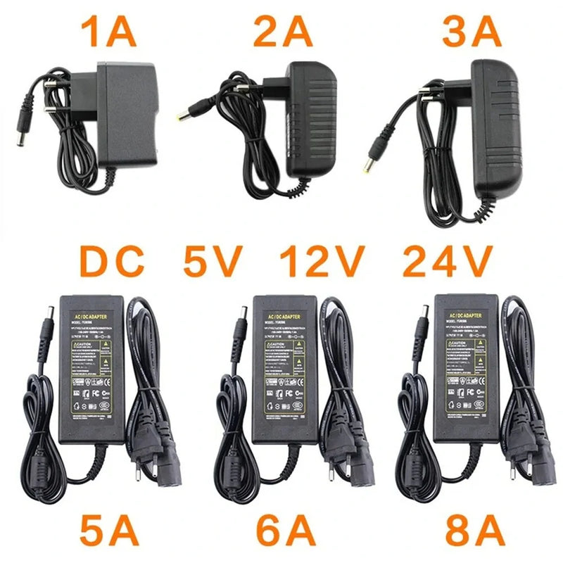 1PCS DC 12V Power Supply Adapter High Precision with 1A 2A 3A 5A 6A 8A Outputs for LED Strips EVD Home Decor Safety Assured Compact Design