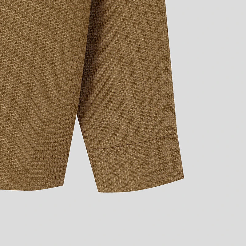 INCERUN Mens Textured Casual Long Sleeve Jacket Collarless Cardigan Jacket Coat Large Size for Big Men S-5XL