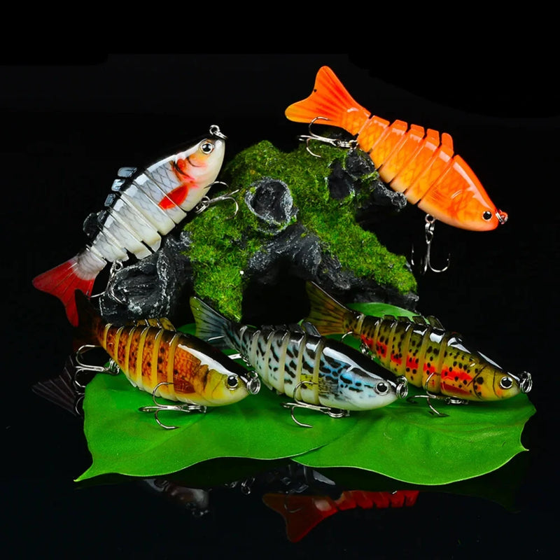 5pcs Multi-Section Fishing Lures 15.5g/10cm Sinking Swimbait Artificial Baits Fishing Tackle for Freshwater Saltwater Fishing