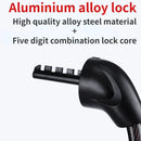XANES Bike Lock Steel Password Lock Five-digit Code Anti-theft 120CM Portable Safety Cable Lock for MTB Bike Electric Bike Scooter Motorcycle