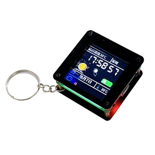 ESP32C3 1.44in LCD Display Portable Pendant DIY Desktop Clock Decoration Desktop Small Ornaments Portable Pendant LVGL Astronaut ST7735