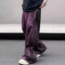 INCERUN Mens Leopard Print Daily Pant Side Zipper Design Fashion Loose Fit Long Trousers for Men Large Size S-5XL