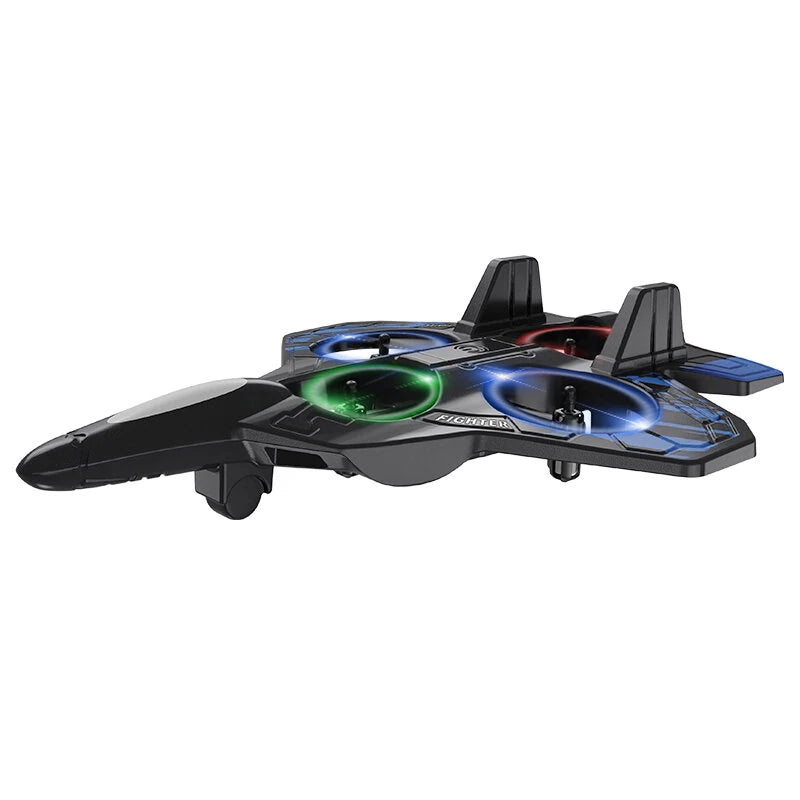 CZ01 2.4G EPP Hover Fighter Glider One-Key Circling 360 Roll 4 Turbofans 4CH LED RC Drone Airplane Quadcopter Stunt Glider RTF