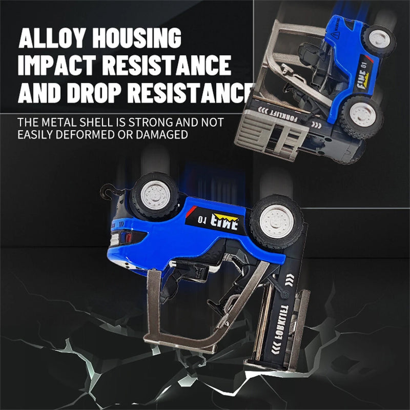 TRASPED HG4-244 RTR 1/64 2.4G Mini RC Car Alloy Forklift with Trailer Suppprt App Remote Control LED Light Sound Engineering Vehicle Desktop Toys Model Collection Gift For Boys