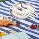 IPRee 11pcs Stainless Steel Flatware Set for Camping, Hiking & Outdoor Dining - Polished Finish Portable Cutlery Kit with Plates, Spoons, Forks, Travel Utensil Set for Picnics & Backpacking