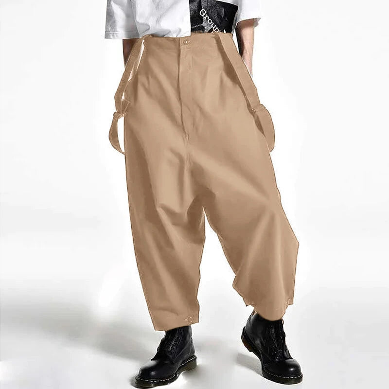 INCERUN Men's Casual Overalls with Adjustable Straps, Loose Fit Wide Leg Jumpsuit for Men Large Size S-5XL