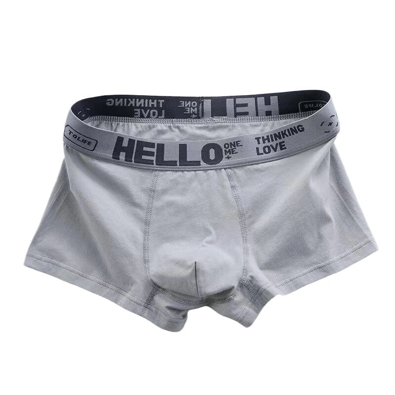 5pcs Men's Simple Cotton Boxer Briefs with Letter Print Waistband Large Size Comfy Breathable Solid Color Boxer Underwear Underpants