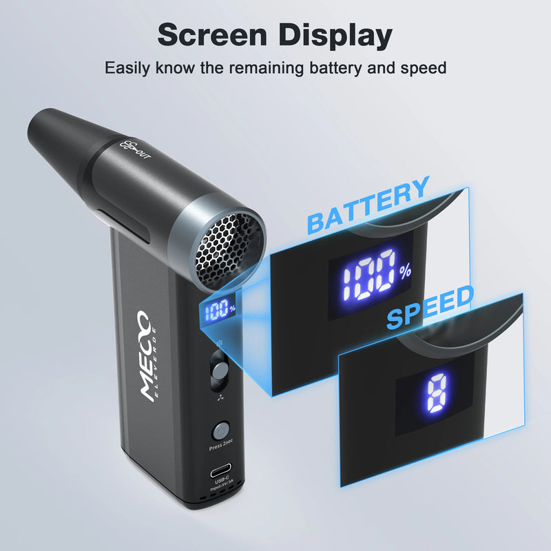 MECO ELEVERDE D1 Electric Compressed Air Duster Vacuum Cleaner 8-Gear to 130000RPM  Keyboard Cleaner Rechargeable Cordless Air Duster for Computer, Car, Pet Hair