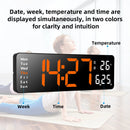 AGSIVO 13 Inch Digital Wall Clock Large LED Display with Remote Control / Automatic Brightness / Indoor Temperature / Date / Week / 12/24H For Home Office Classroom