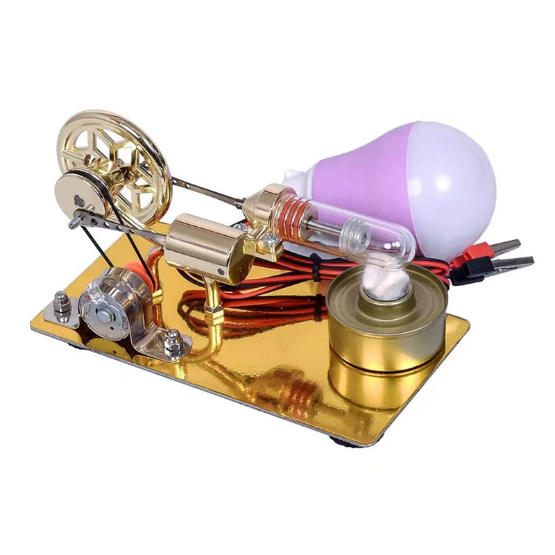 K211 Hot Air Stirling Engine Model Electricity Generator with Colorful LED Physics Experiment Science Education Toys