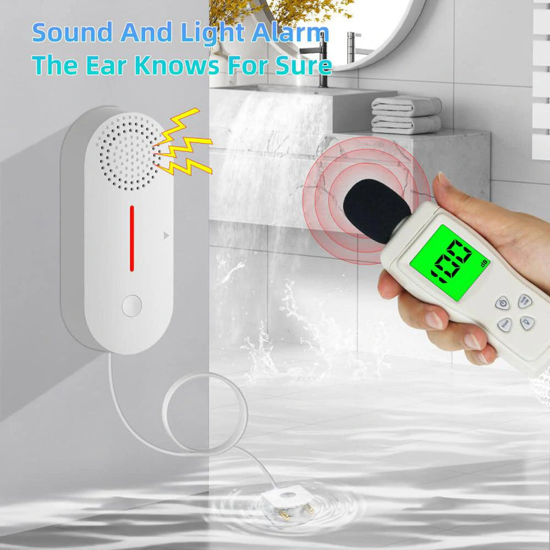 Tuya WiFi Smart Water Leakage Sensor Real-time Water Level Monitoring Overflow Leakage Detector APP Remote Alarm Push Time Setting 100dB Sound Alarm System for Home Safety Monitor