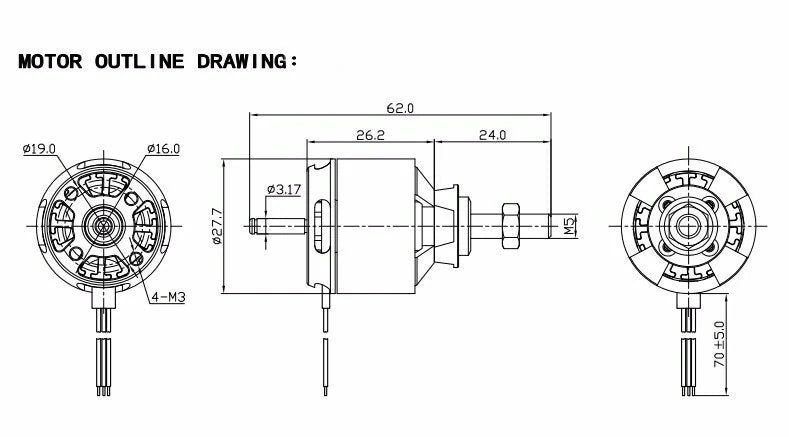 Racerstar BR2826 1290KV 2-4S Brushless Motor For RC Models Airplane