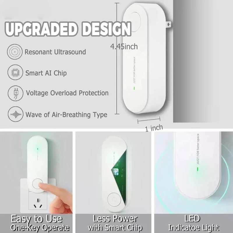 Ultrasonic Electronic Insect Repellent Mosquito Mice Spider Cockroach Insecticide Pest Control Ultrasonic Mosquito Repellent Insect Repellent Household Plug-In Mouse Repellent Intelligent Frequency Conversion Cockroach Repellent