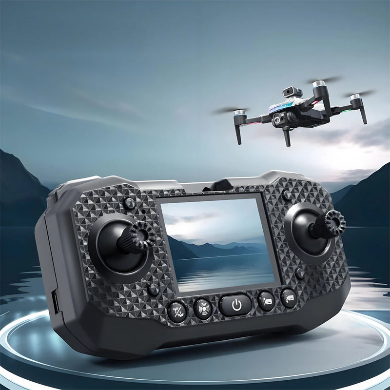 YLR/C S160 WiFi FPV with LCD Screen Controller HD Dual Camera Servo Gimbal 360 Obstacle Avoidance Colorful LED Lights Brushless Foldable RC Drone Quadcopter RTF