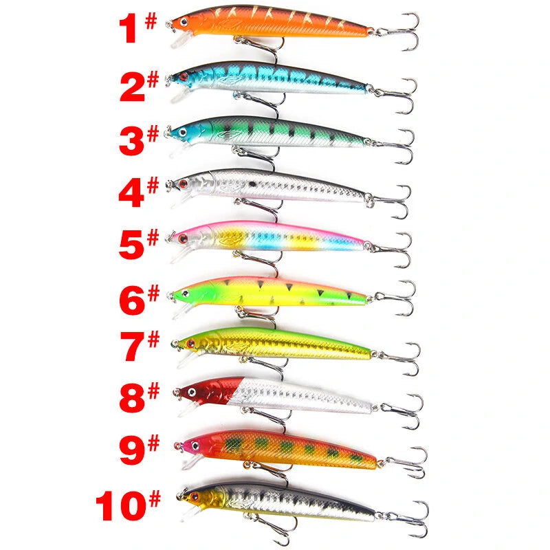 10PCS 9g 10cm Floating Fishing Lures Set Artificial Hard Fish Bait