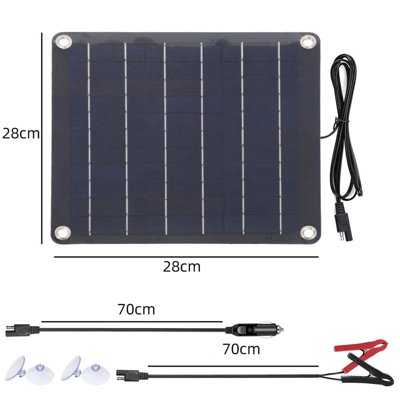 IPRee 12V 10W Waterproof Solar Panel Kit Efficient Power Supply for Cars and Motorcycles for Camping and Outdoor
