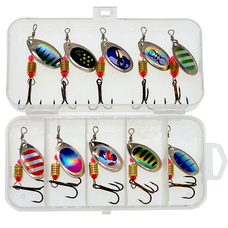 10Pcs 3.5g Sequin Bait Set Artificial Hard Fish Bait Metal Wobbler Fishing Kit Sea Fishing Tool