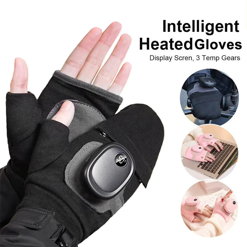 TENGOO Electric Heating Gloves USB Rechargeable 3 Speed Temperature Warm Waterproof Winter Outdoor Travel Gloves
