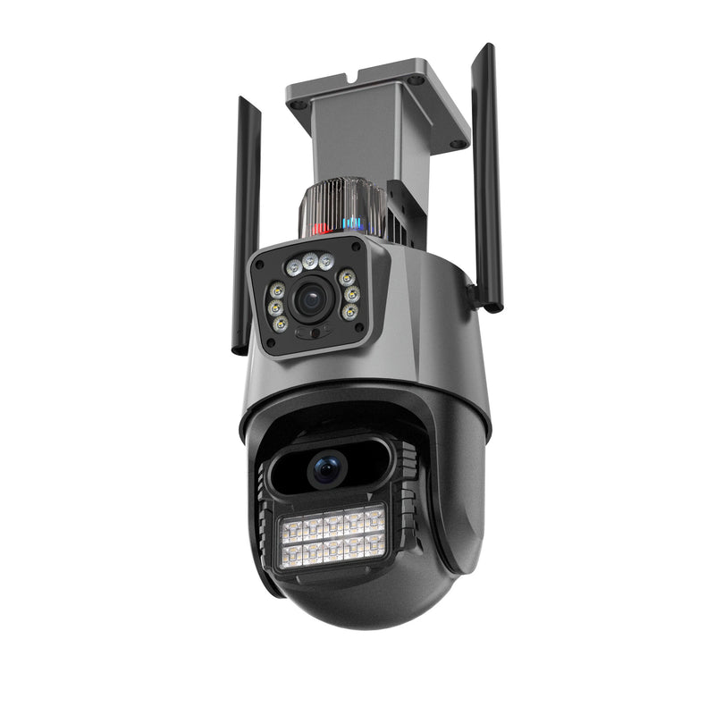 3MP+3MP Dual Lens Wifi Camera Outdoor Dual-Screen AI Auto Tracking PTZ IR Color Night Vision Onvif 2-Way Audio Surveillance Camera iCSee