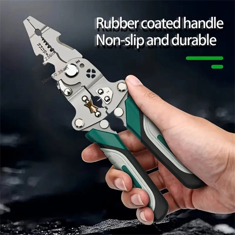 IPRee Foldable Wire Stripper Multi-Function Crimping Pliers Pulley Design Electrician Wire Splitter Winding Tool for Cable Management