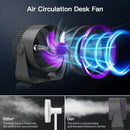 4000mAh Air Circulation Silent Fan Portable Air Circulator Fan 3 Speed Adjustment Battery Operated Fan Personal Table Fan for Home Office Bedroom