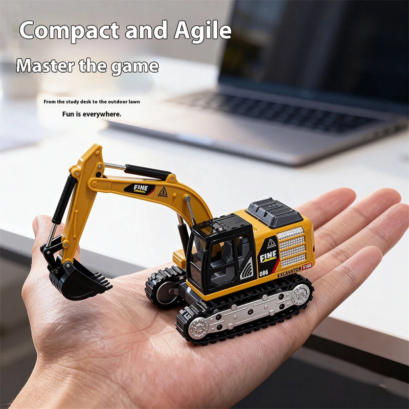 TRASPED HG4-301 RTR 1/64 2.4G Mini RC Excavator Alloy Bucket 270 Rotation Support App Remote Controlled LED Light Sound Engineering Vehicles Two Speed Desktop Toys Model Collection Gift For Boys