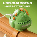 Dinosaur Projection Watch Fan Mini Portable Cartoon Handheld Fan USB Rechargeable Cooler Fan