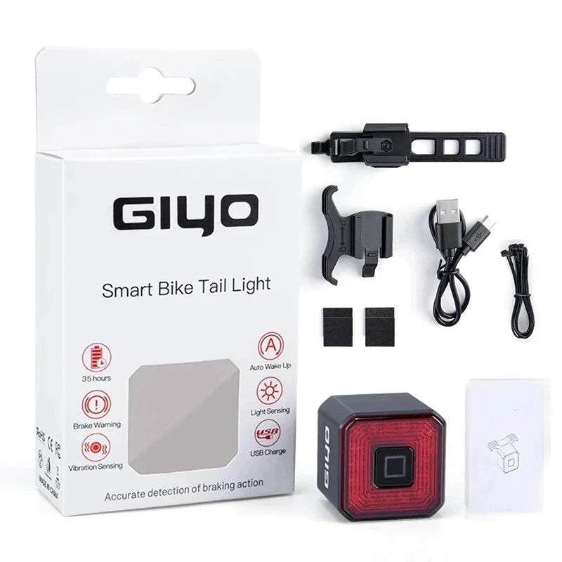GIYO Smart Bike Taillight 350mAh Battery Waterproof 6 Light modes 26g Lightweight Mini Bicycle Back Light