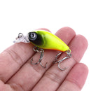 ZANLURE 15PCS 4.5cm 4g Luya Black Bass Fishing Lures 3D Metal Eyes Steel Hook Wobbler Bait for Rock Fishing